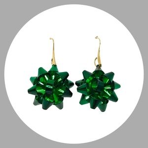 Christmas Bow Drop Earrings